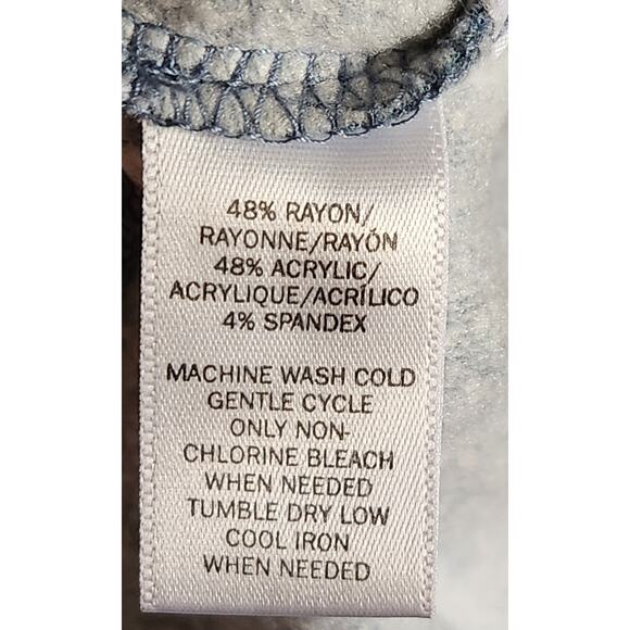 Lou & Grey Blue Marled Cowl Neck Athleisure Top Medium Soft Vented Side Seams - Picture 4 of 5